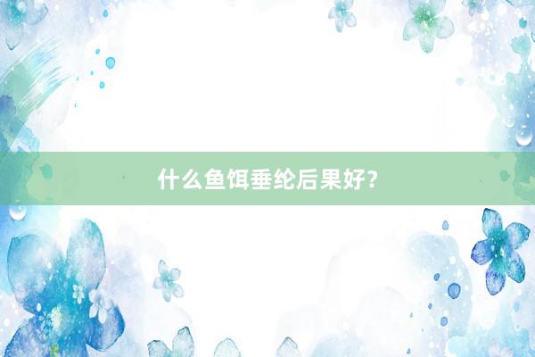 什么鱼饵垂纶后果好？